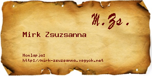 Mirk Zsuzsanna névjegykártya